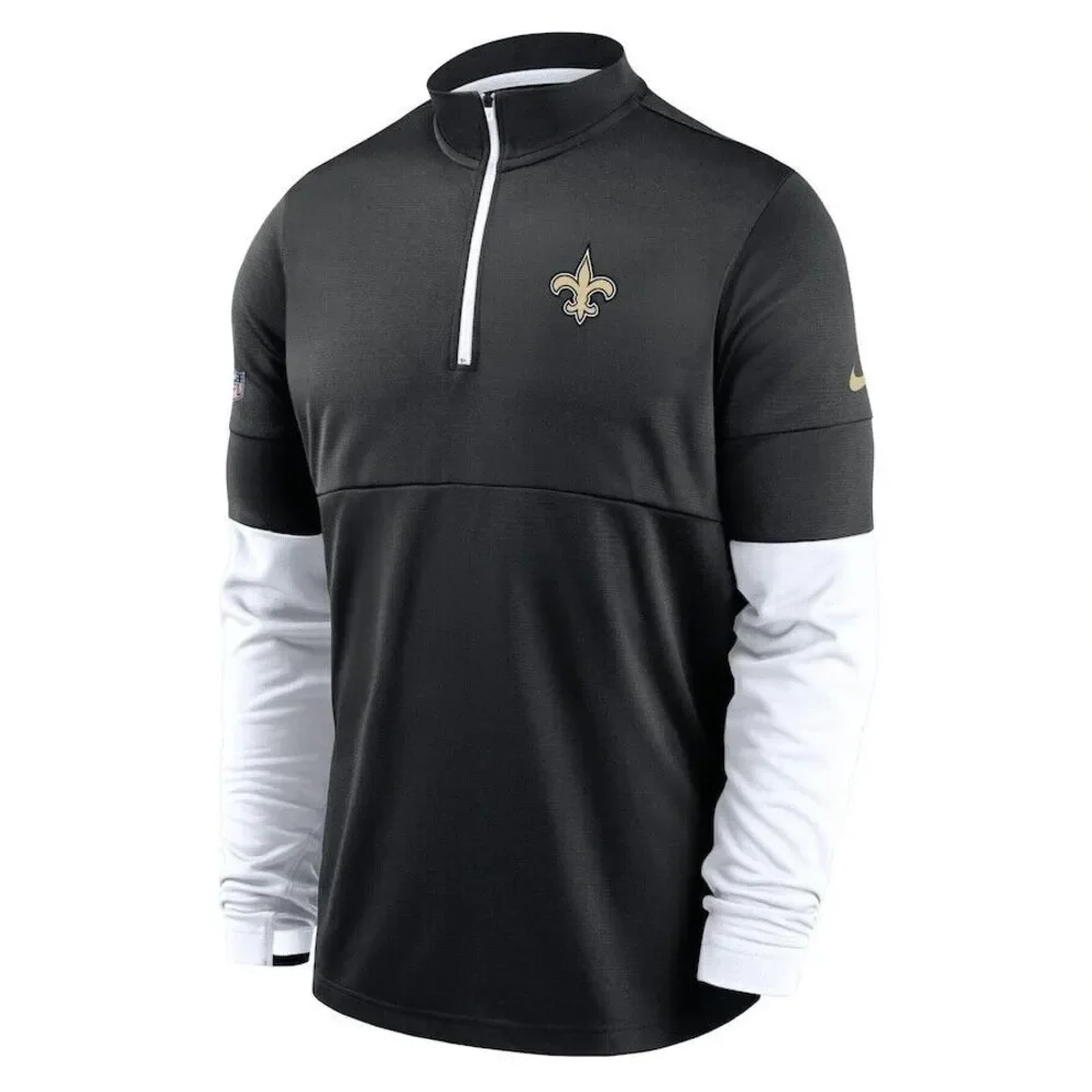 NEW Nike Men's Large New Orleans Saints Sideline Half 1/2 Zip‎ Pullover Jacket